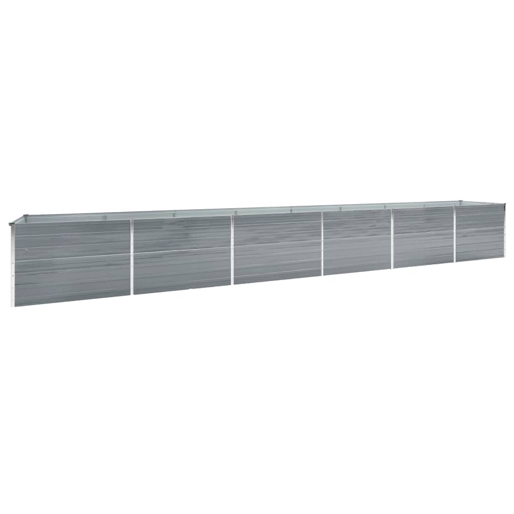 vidaXL Plantenbak verhoogd 160x80x77 cm gegalvaniseerd staal grijs