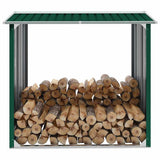 vidaXL Haardhoutschuur 172x91x154 cm gegalvaniseerd staal grijs