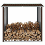 vidaXL Haardhoutschuur 172x91x154 cm gegalvaniseerd staal grijs
