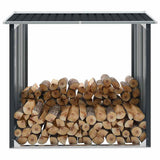 vidaXL Haardhoutschuur 172x91x154 cm gegalvaniseerd staal grijs