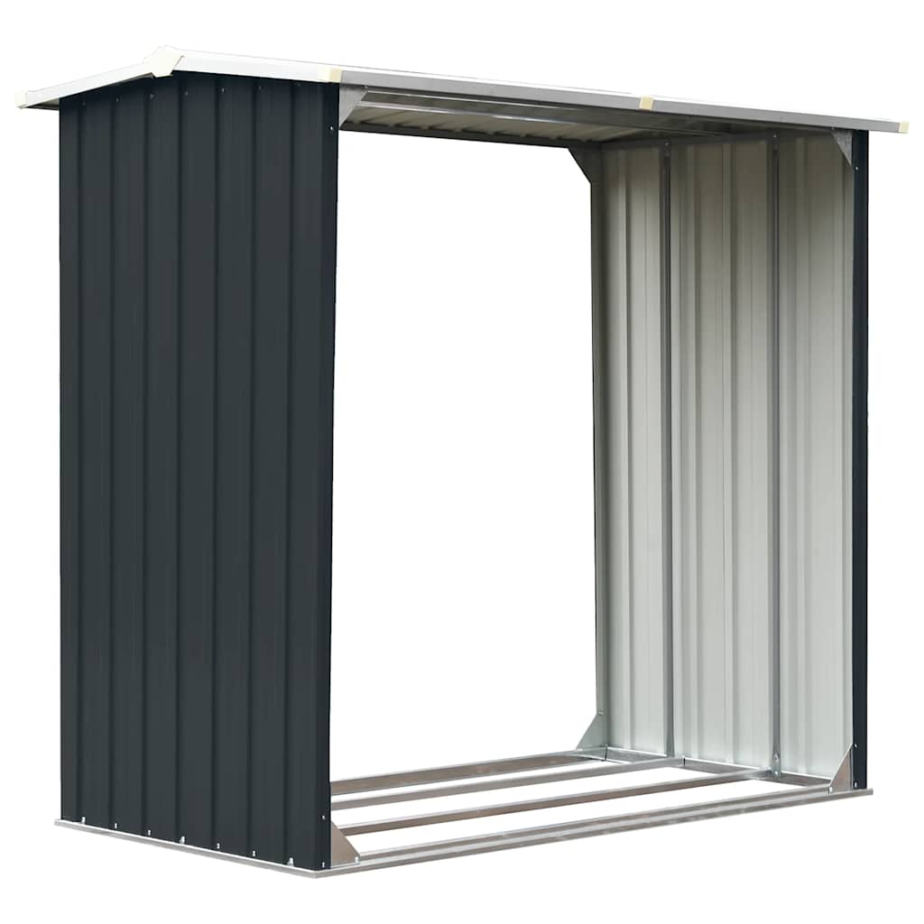 vidaXL Haardhoutschuur 172x91x154 cm gegalvaniseerd staal grijs