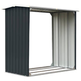 vidaXL Haardhoutschuur 172x91x154 cm gegalvaniseerd staal grijs
