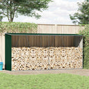 vidaXL Haardhoutschuur 330x84x152 cm gegalvaniseerd staal grijs