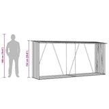 vidaXL Haardhoutschuur 330x84x152 cm gegalvaniseerd staal grijs