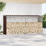 vidaXL Haardhoutschuur 330x84x152 cm gegalvaniseerd staal grijs