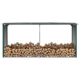 vidaXL Firewood Shed 330x92x153 cm Galvanized Steel Grey