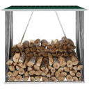 vidaXL Haardhoutschuur 163x83x154 cm gegalvaniseerd staal grijs