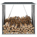 vidaXL Haardhoutschuur 163x83x154 cm gegalvaniseerd staal grijs