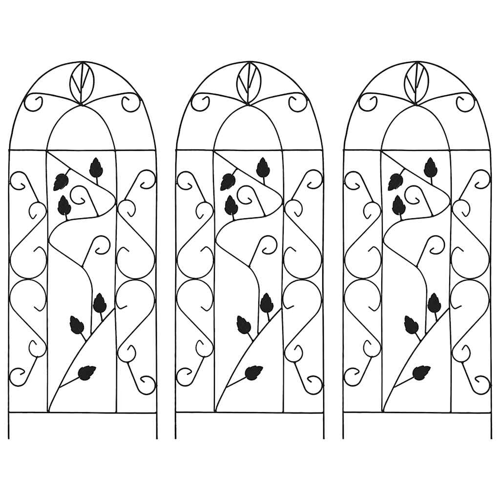 vidaXL Plantenklimrekken 3 st 40x100 cm ijzer zwart