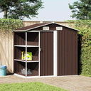 vidaXL Tuinschuur met rek 205x130x183 cm ijzer grijs