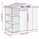 vidaXL Tuinschuur met rek 205x130x183 cm ijzer grijs