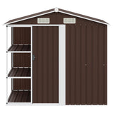 vidaXL Tuinschuur met rek 205x130x183 cm ijzer grijs