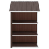 vidaXL Tuinschuur met rek 205x130x183 cm ijzer grijs