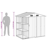 vidaXL Tuinschuur met rek 205x130x183 cm ijzer grijs
