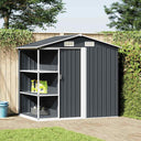 vidaXL Tuinschuur met rek 205x130x183 cm ijzer grijs