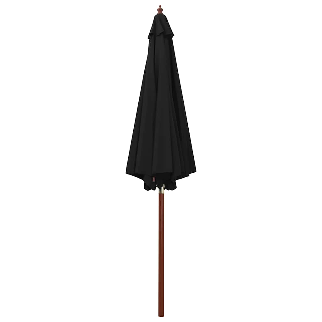 vidaXL Parasol met houten paal 300x258 cm zwart