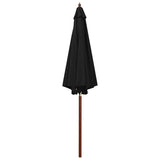 vidaXL Parasol met houten paal 300x258 cm zwart