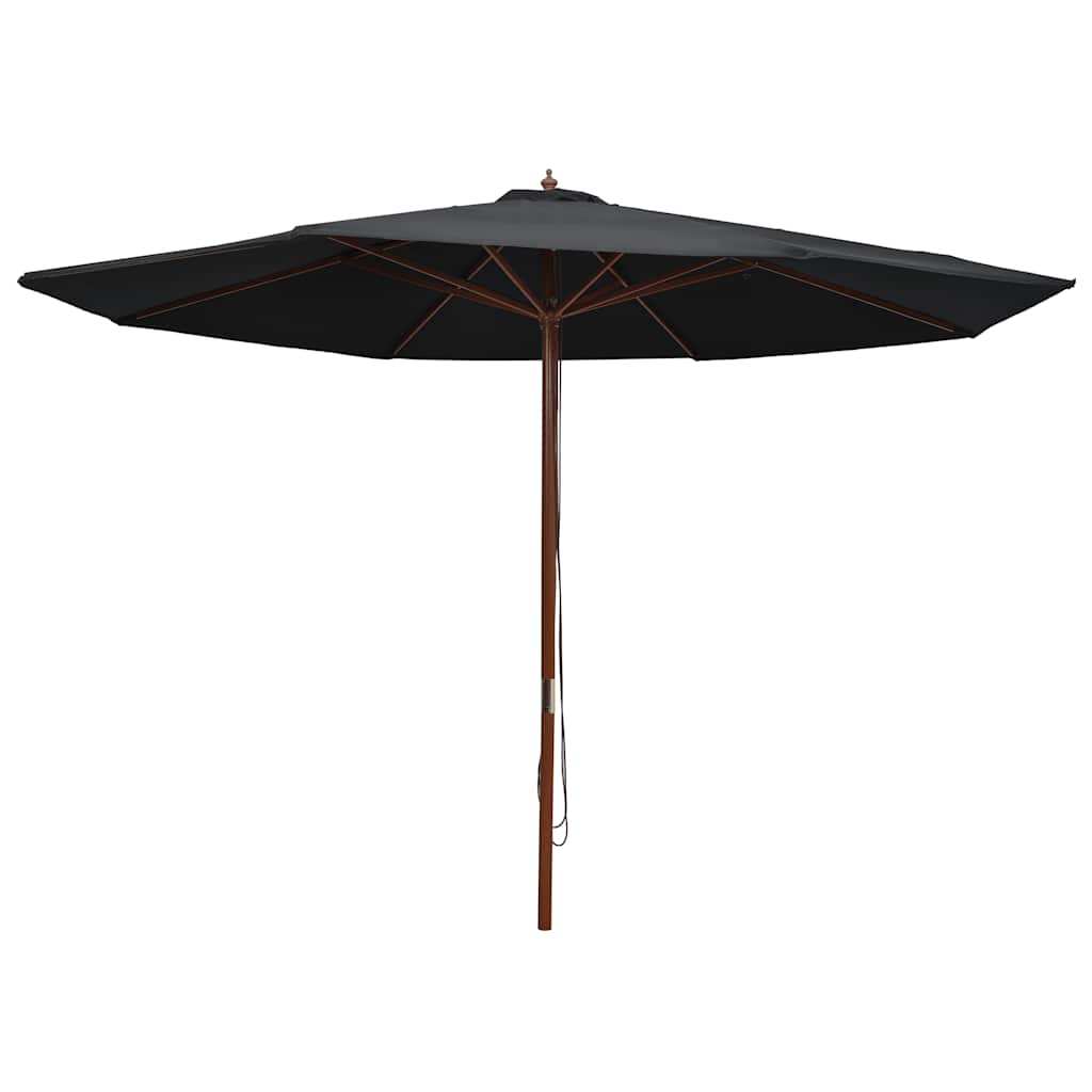 vidaXL Parasol met houten paal 350 cm zandwit