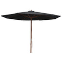 vidaXL Parasol met houten paal 350 cm zandwit