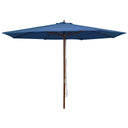 vidaXL Parasol met houten paal 350 cm zandwit
