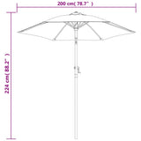 vidaXL Parasol 200x224 cm aluminium zandwit