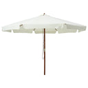 vidaXL Wooden Pole Parasol 330 cm Sand White