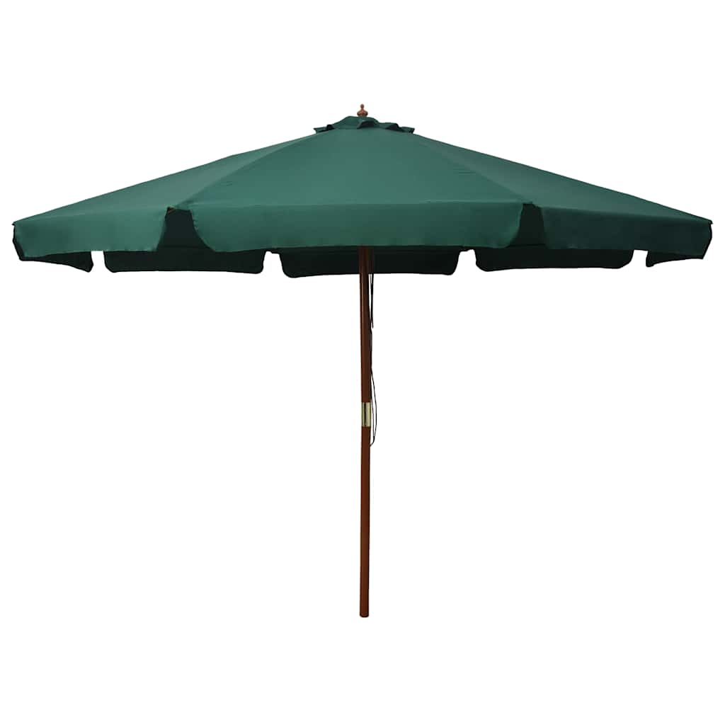 vidaXL Wooden Pole Parasol 330 cm Sand White