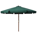 vidaXL Wooden Pole Parasol 330 cm Sand White