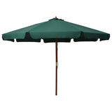 vidaXL Wooden Pole Parasol 330 cm Sand White