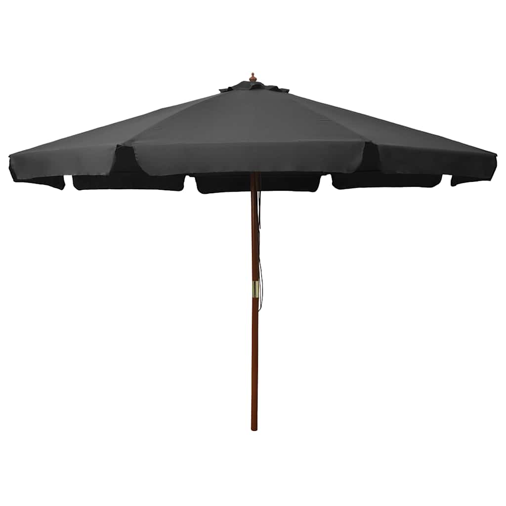 vidaXL Wooden Pole Parasol 330 cm Sand White