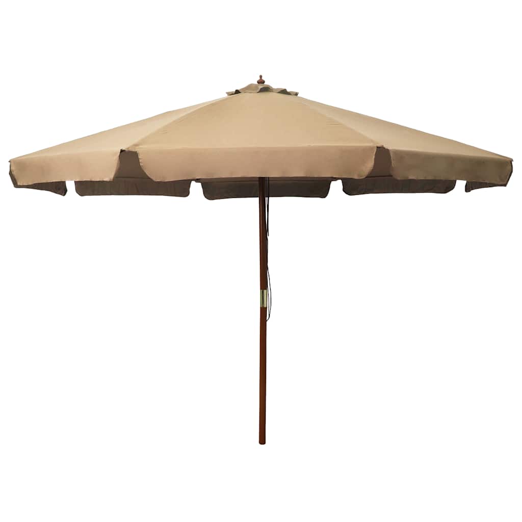 vidaXL Wooden Pole Parasol 330 cm Sand White