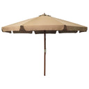 vidaXL Wooden Pole Parasol 330 cm Sand White