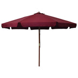 vidaXL Wooden Pole Parasol 330 cm Sand White