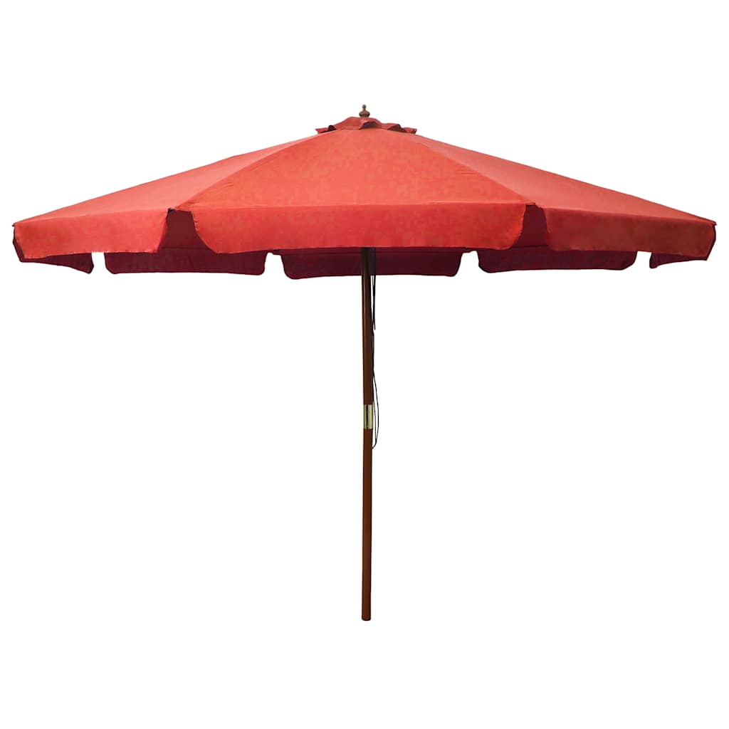vidaXL Wooden Pole Parasol 330 cm Sand White
