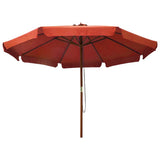 vidaXL Wooden Pole Parasol 330 cm Sand White