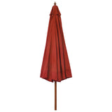 vidaXL Wooden Pole Parasol 330 cm Sand White