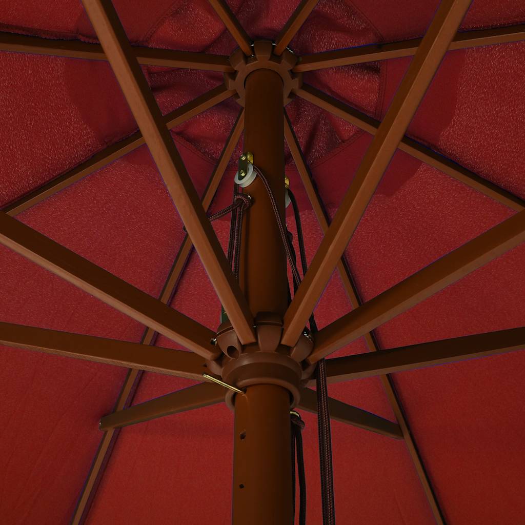 vidaXL Wooden Pole Parasol 330 cm Sand White