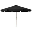 vidaXL Wooden Pole Parasol 330 cm Sand White