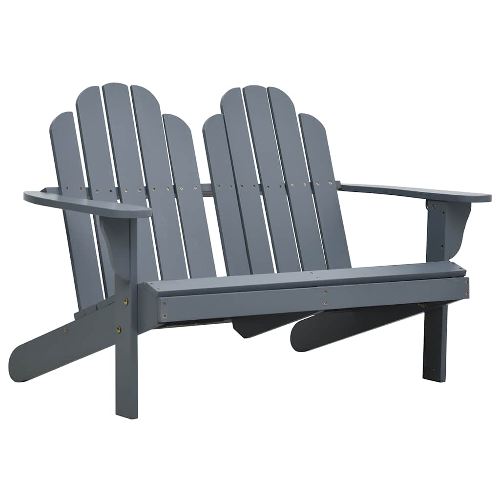 vidaXL Stoel Adirondack dubbel hout grijs