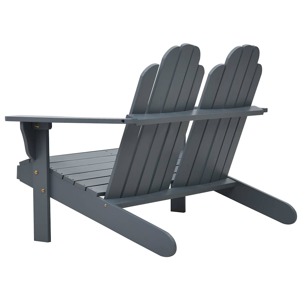 vidaXL Stoel Adirondack dubbel hout grijs