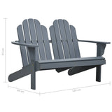 vidaXL Stoel Adirondack dubbel hout grijs