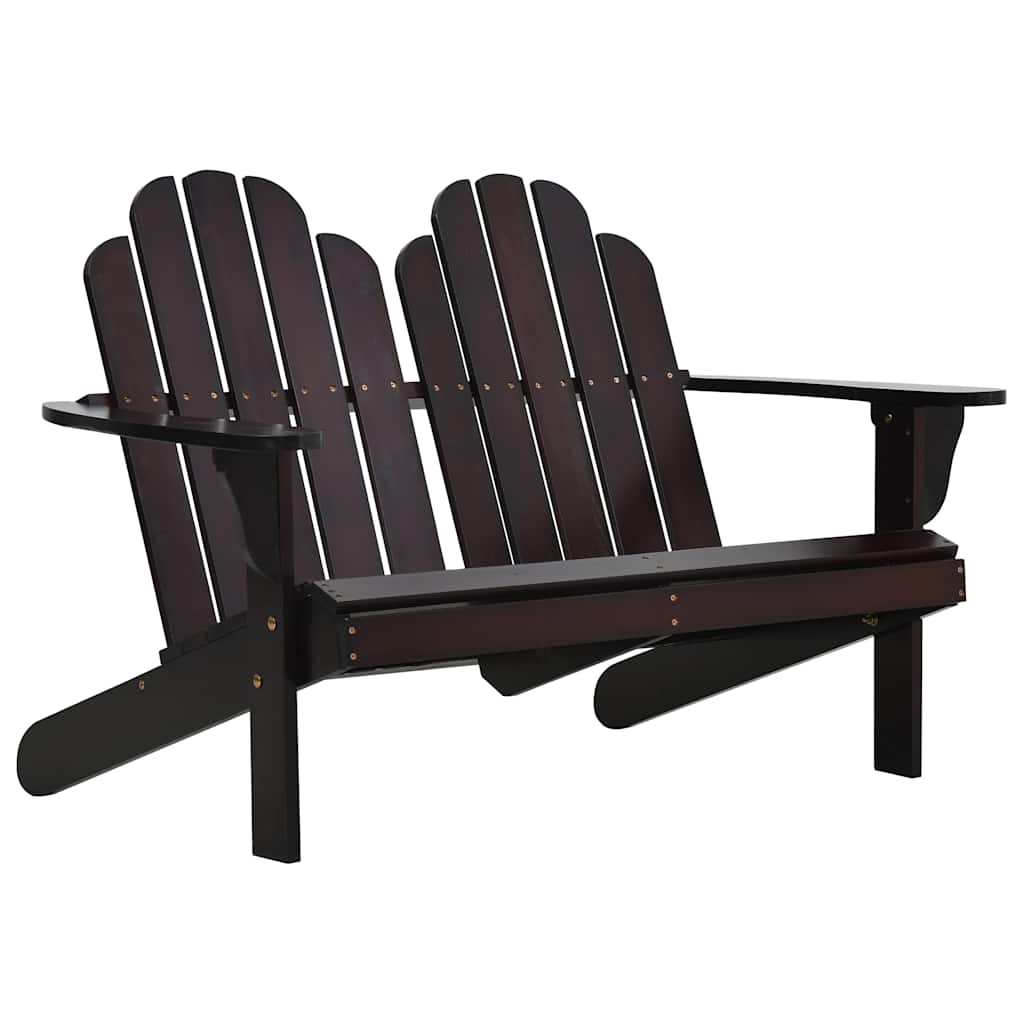 vidaXL Stoel Adirondack dubbel hout grijs