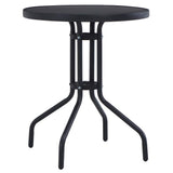vidaXL Tuintafel 60 cm staal en glas lichtgrijs