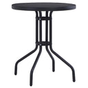 vidaXL Tuintafel 60 cm staal en glas lichtgrijs