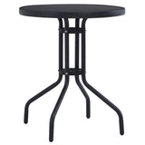 vidaXL Tuintafel 60 cm staal en glas lichtgrijs