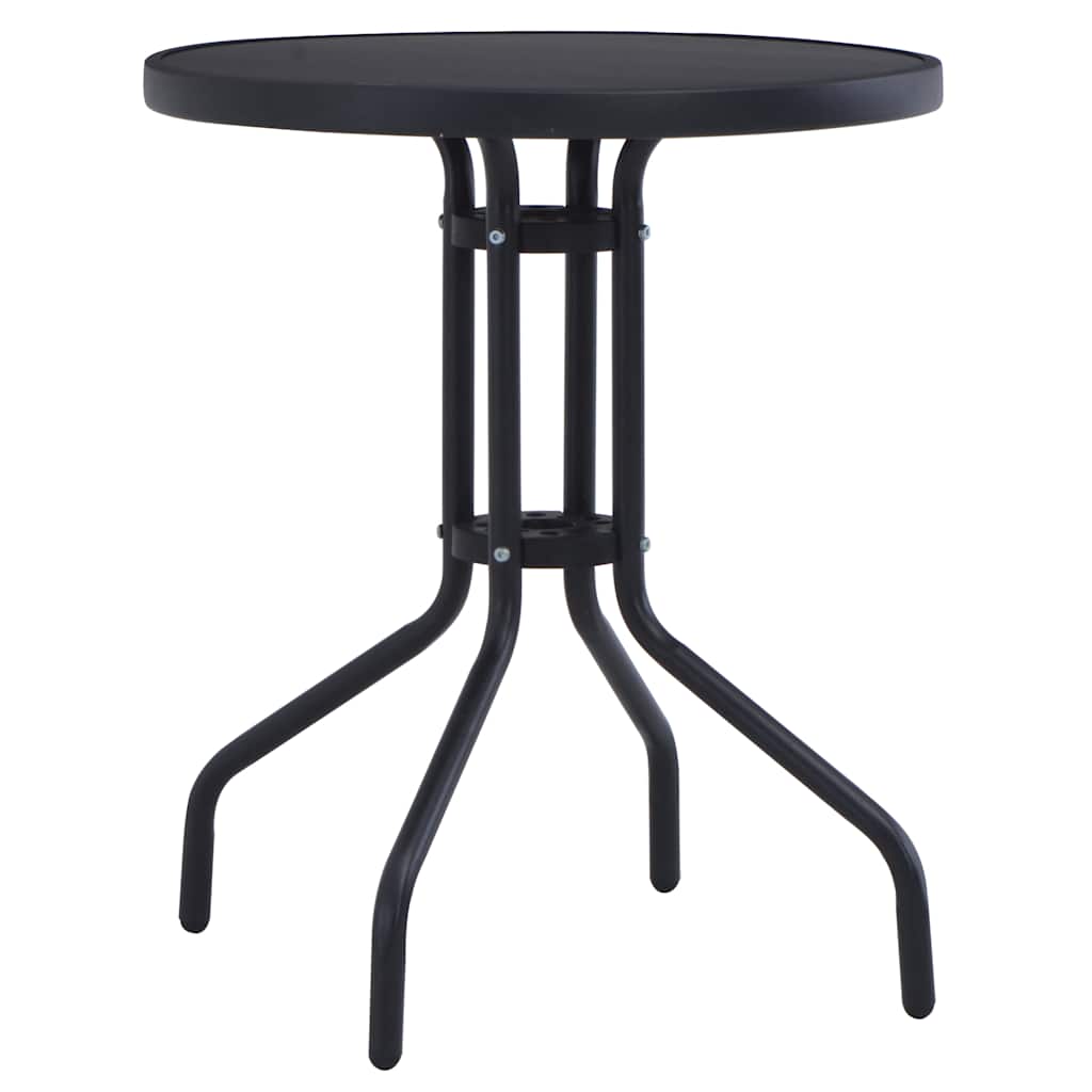 vidaXL Tuintafel 60 cm staal en glas lichtgrijs