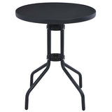 vidaXL Tuintafel 60 cm staal en glas lichtgrijs
