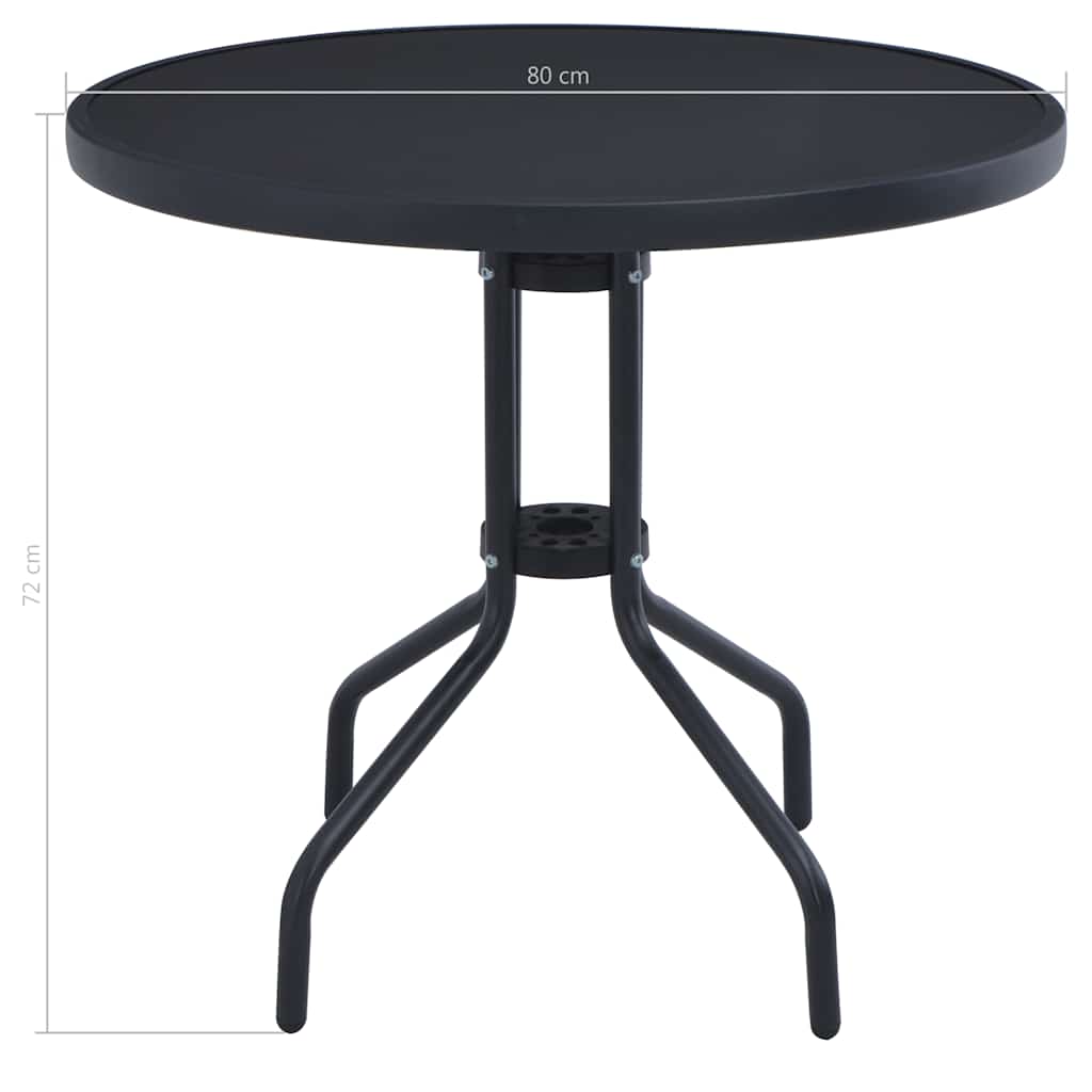 vidaXL Tuintafel 60 cm staal en glas lichtgrijs