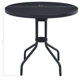 vidaXL Tuintafel 60 cm staal en glas lichtgrijs