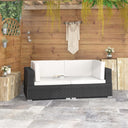 vidaXL Corner sofa sets 2 pcs with cushions poly rattan black